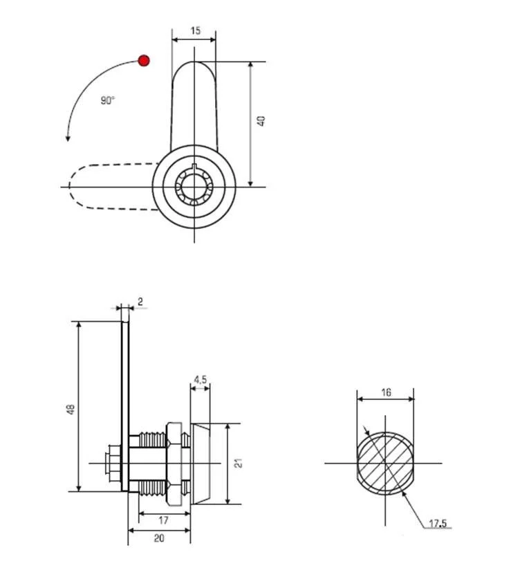 Тубулярный замок 20 мм 90° ТЗ 029М