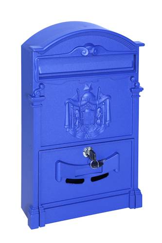 Почтовый ящик ВН-12 синий для частного дома из металла