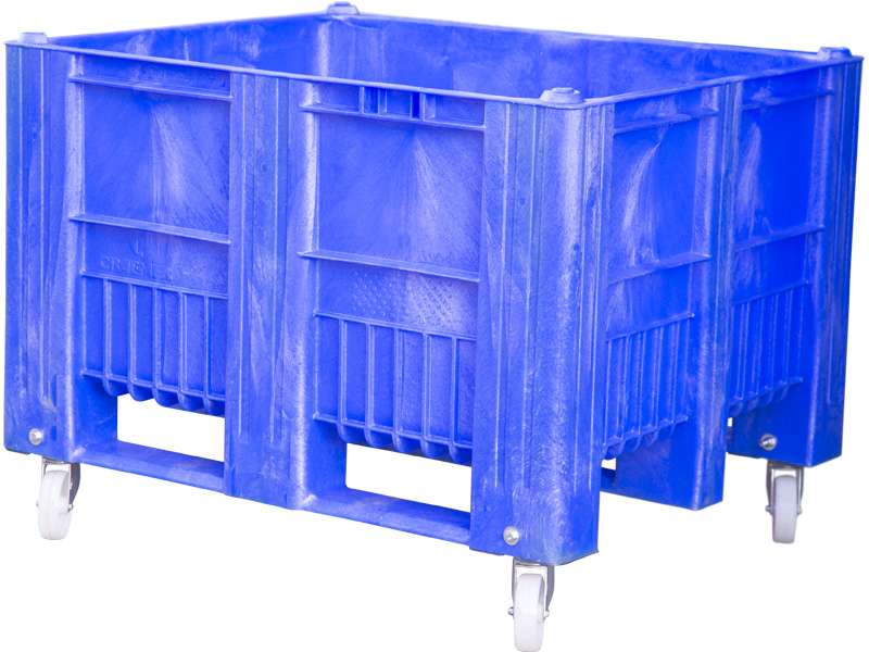 BoxPallet сплошной на колесах C-Box 1210 SW (900) синий Полиэтилен низкого давления (HDPE)