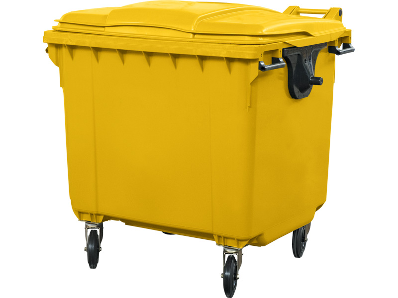 Мусорный контейнер на колёсах MGB-1100 желтый на 1100 литров