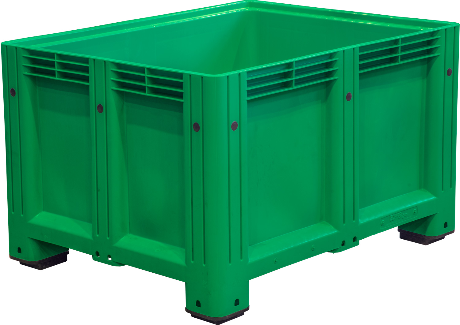 Контейнер пластиковый пищевой D-Box 1210 S (760) Big Box размером 1200x1000x760 мм сплошной на ножках зеленый