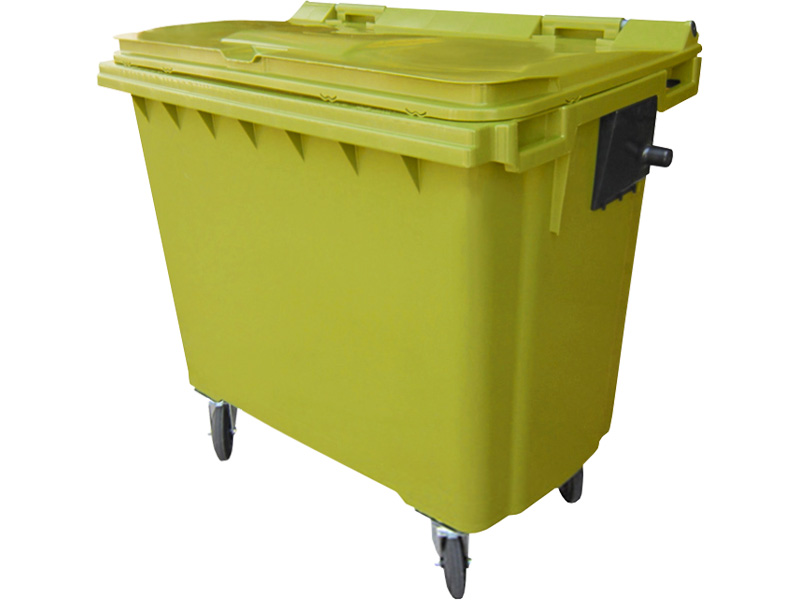 Мусорный контейнер MGBK-770 желтый на колесах на 770 литров для сбора отходов