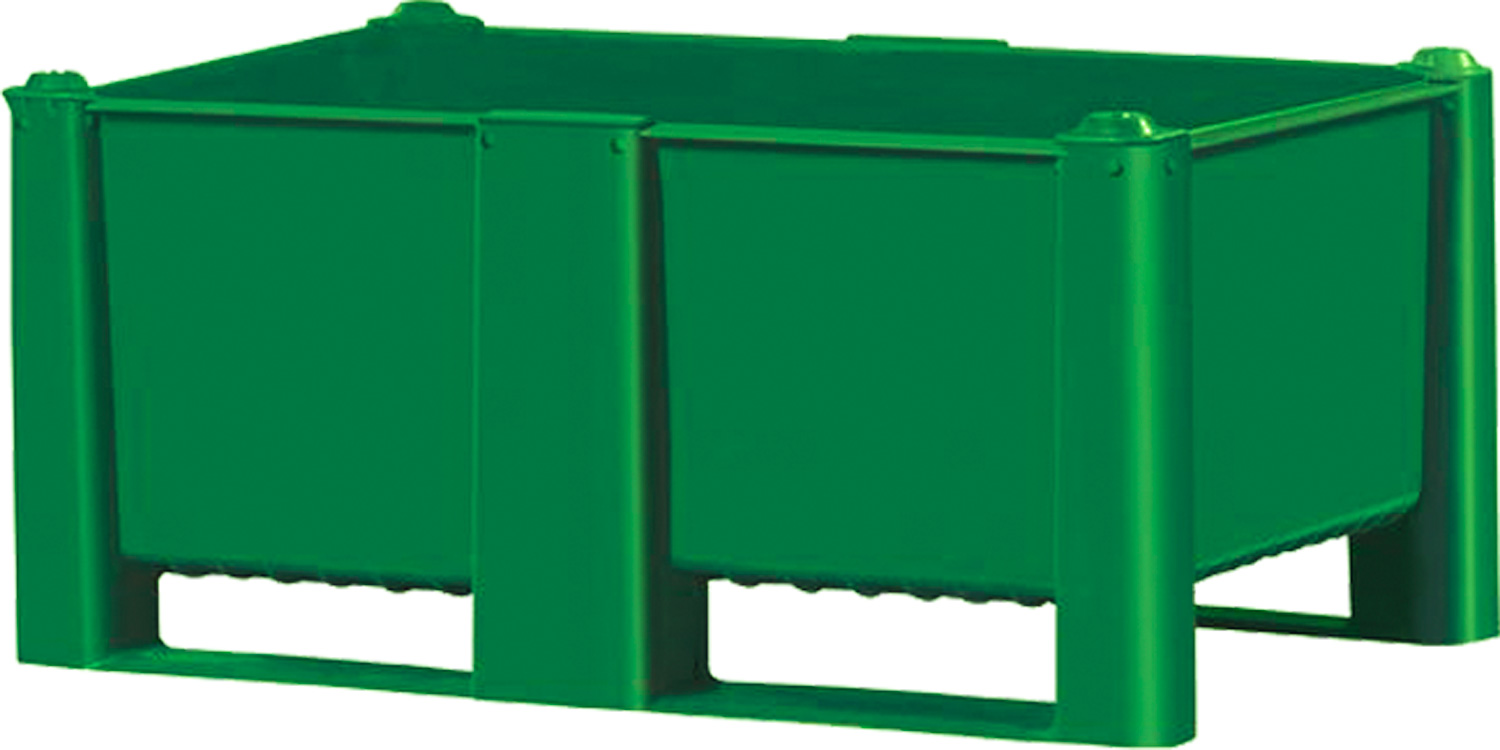 Контейнер бокс паллет BoxPallet 11-080-LA (540) размером 1200х800х540 мм сплошной зеленый