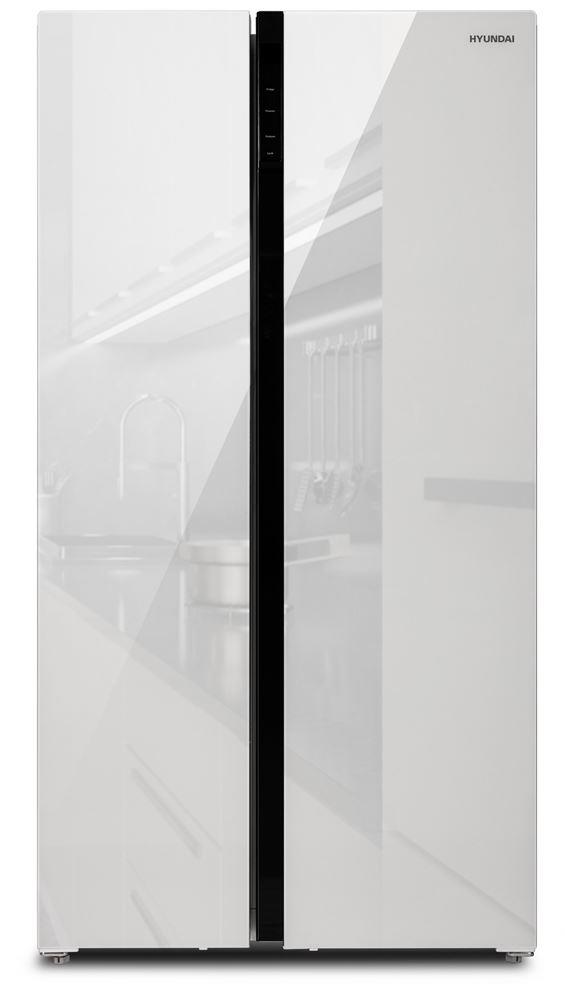 Холодильник HYUNDAI CS6503FV БЕЛОЕ СТЕКЛО