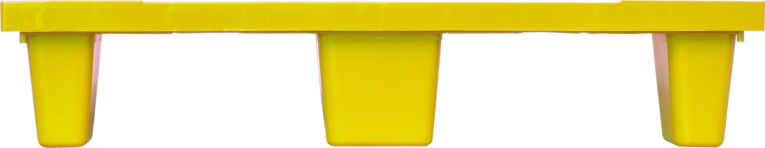 Паллет пластиковый - TR 1208 L 1200х800х160 перфорированный на 9 ножках вкладываемый желтый