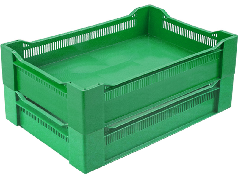 Ящик пищевой 120 пластиковый размером 600х400х135 мм дно сплошное зелёный