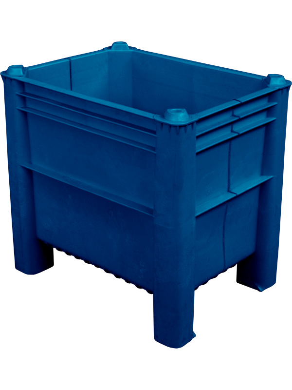 Большой пластиковый ящик BoxPallet 11-060-ОА-ТН размером 600х800х740 мм сплошной синий