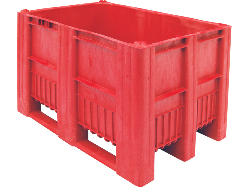 Большой пластиковый контейнер C-Box 1208 S (740) BoxPallet размером 1200х800х740 мм красный сплошной