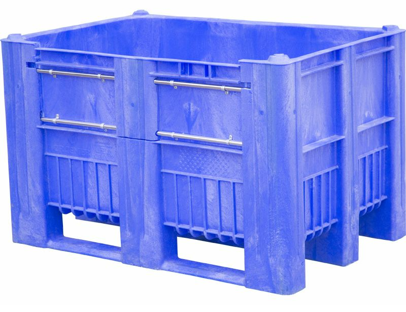 Большой пищевой контейнер BoxPallet C-Box 1208 DS (в/д) 1200х800х740 мм сплошной с верхней дверцей синий