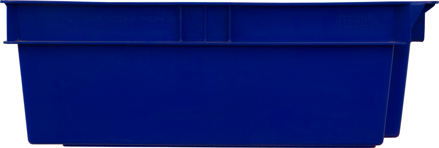 Ящик 206 для пищевой отрасли 600х400х200 мм из пластика 1,6 кг сплошной синий