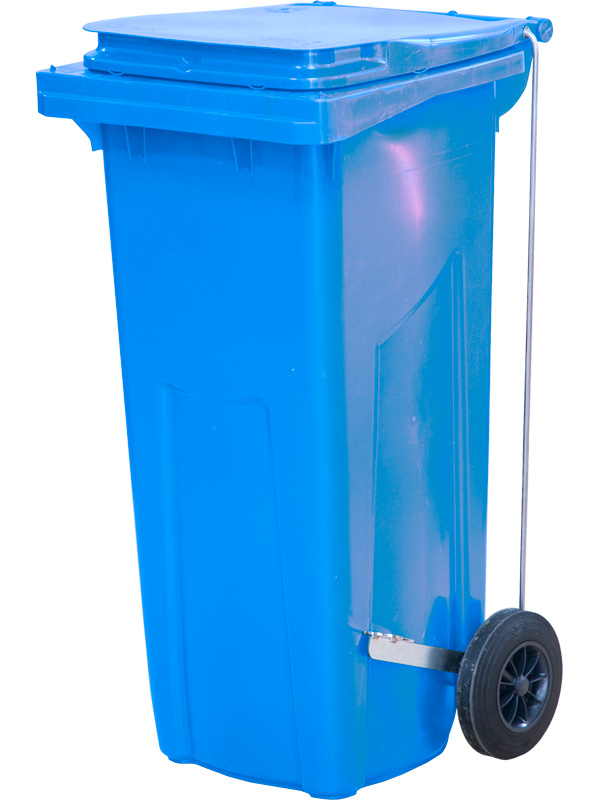 Мусорный контейнер п/э с педальным приводом Г-образным МКТ 120 синий (ПГ) Полиэтилен низкого давления (HDPE)