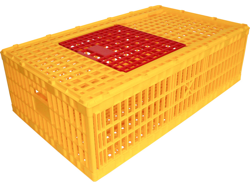 Ящик пищевой 311-300 м п/э 970х570х300 для перевозки живой птицы перфорированный жёлтый