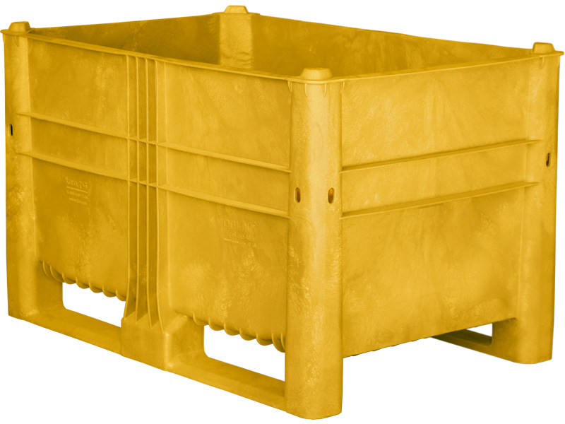 Контейнер пластиковый желтый, сплошной EcoLine-485 желтый 1200x800x740 мм Полиэтилен низкого давления (HDPE) 485 л