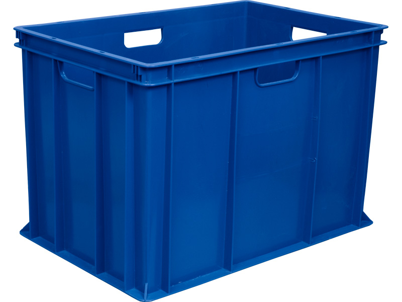 Ящик универсальный 203-2 пластиковый 600х400х410 мм сплошной ящик для пищевой логистической складской отраслей синий