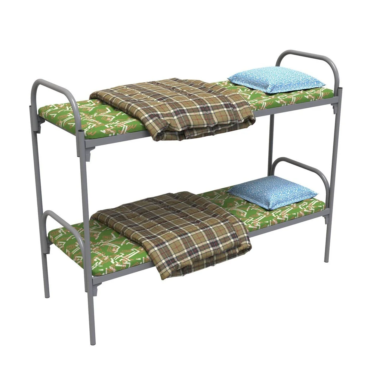 Фото кровать двухъярусная эконом-2/190х70 с постельными принадлежностями