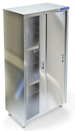 Фото - шкаф с дверьми нейтральный кухонный стк-163/1000 (1000x500x1750 мм) из нержавеющей стали