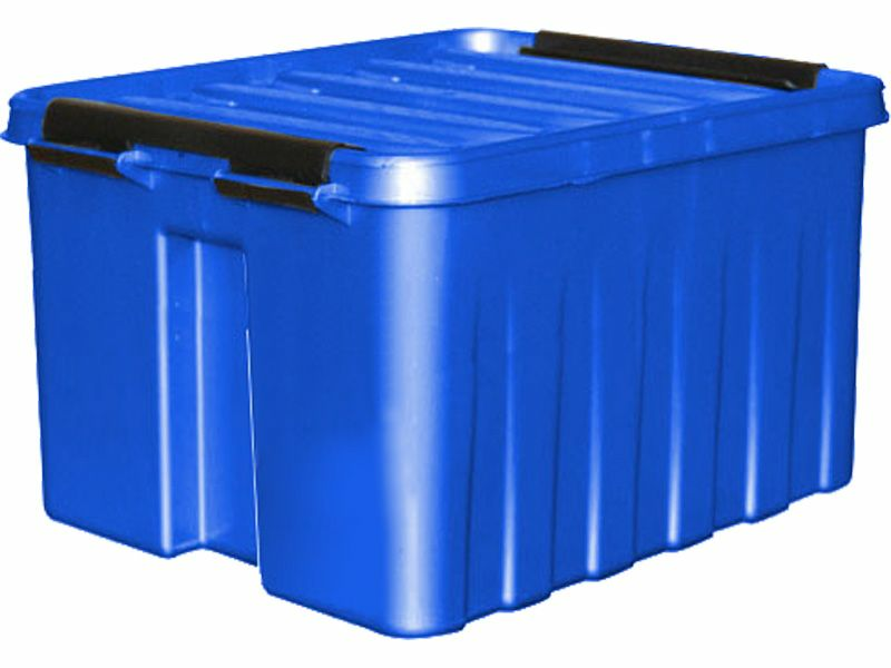 Ящик п/п 210х170х135 мм с крышкой и клипсами синий Rox Box-3.5