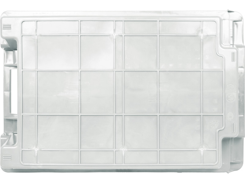 Ящик пищевой 102-1 м пластиковый 600х400х200 мм 1,5 кг дно сплошное стенки перфорированные морозостойкий неокрашенный