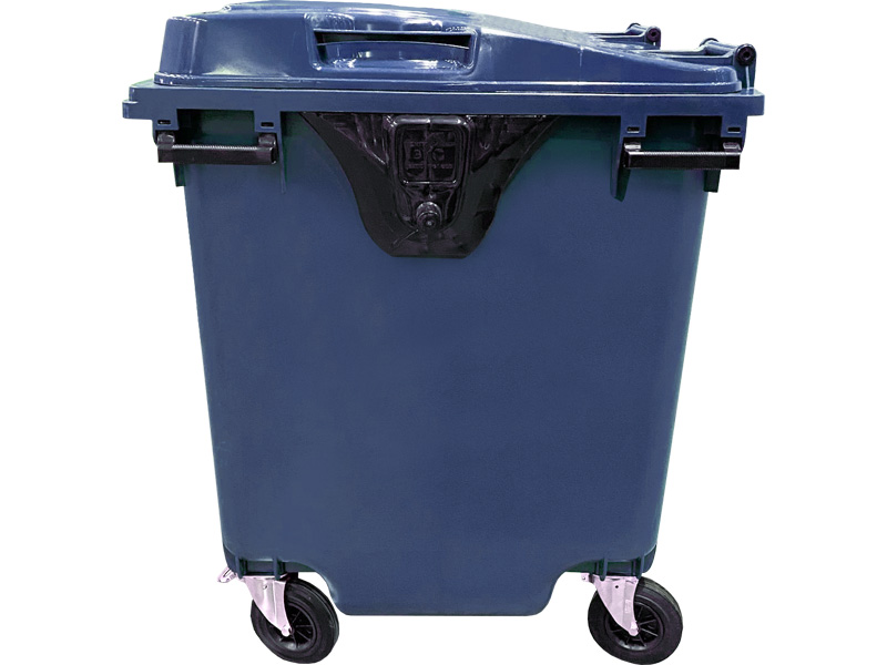 Мусорный контейнер на колёсах МКТ-1100 синий 1375x1085x1355 мм Полиэтилен низкого давления (HDPE) 1100 л