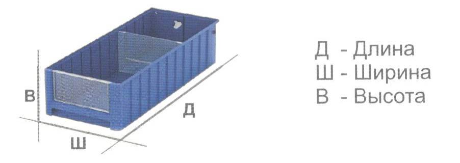 Контейнер полочный для склада 300x117x90 синий - SK 3109 балконный для метизов