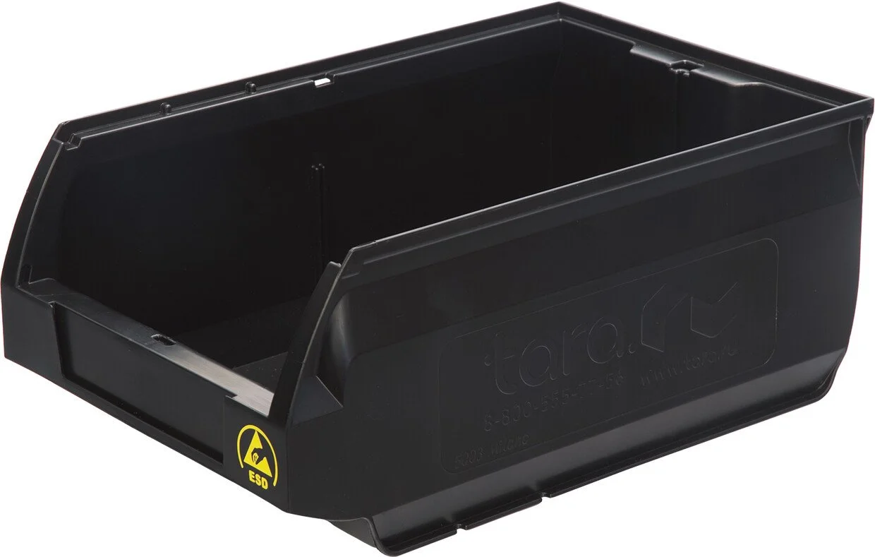 Ящик Milano 350х230х150 PP черный антистатичный 5003 ESD