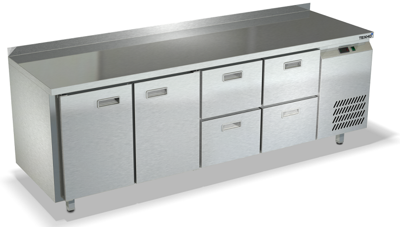 Морозильный стол кухонный боковой агрегат, столешница камень, борт СПБ/М-422/24-2206 (2280x600x850 мм)