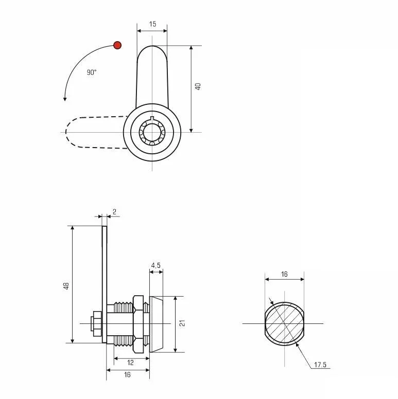 Почтовый тубулярный замок ТЗ 029-16 м
