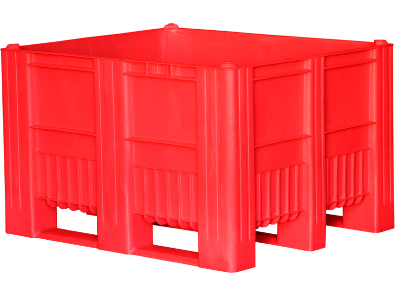 BoxPallet сплошной на полозьях C-Box 1210 S (740) красный 1200x1000x740 мм Полиэтилен низкого давления (HDPE) 610 л