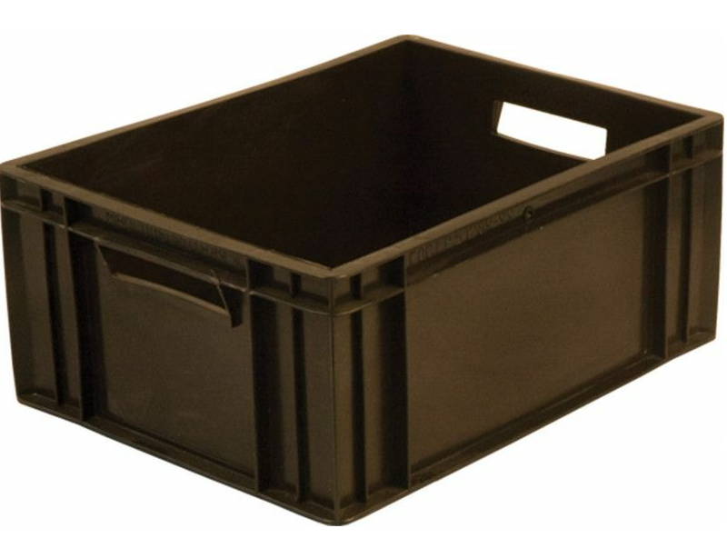 Ящик дрожжевой 400х300х180 черный пищевой пластиковый сплошной - C-302-Б3