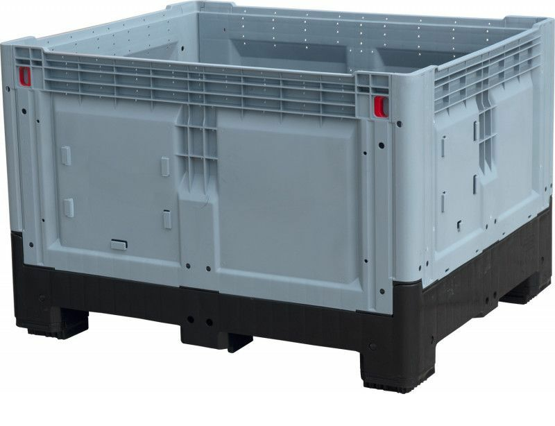 Большой пластиковый контейнер DPF-Box 1210S-F(4) размером 1200x1000x800 мм сплошной разборный серый на четырех ножках
