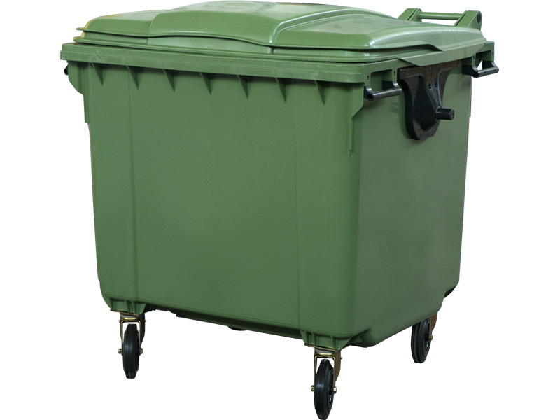 Мусорный контейнер MGB-1100 зеленый на колёсах