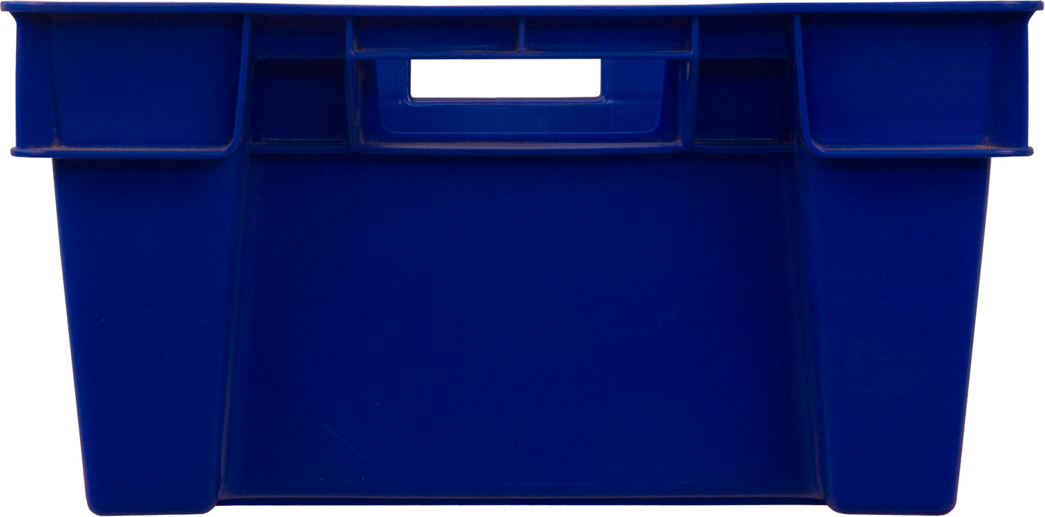Ящик 206 для пищевой отрасли 600х400х200 мм из пластика 1,6 кг сплошной синий