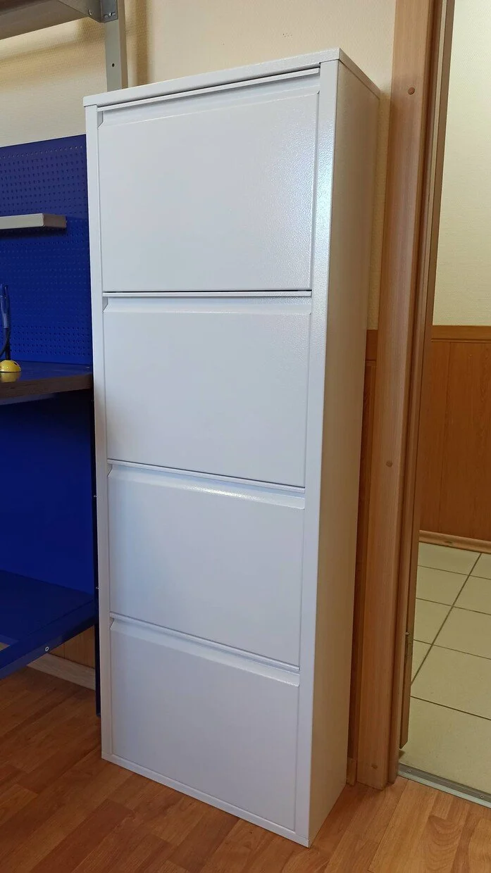 Фото - шкаф металлический для обуви об-4 белый