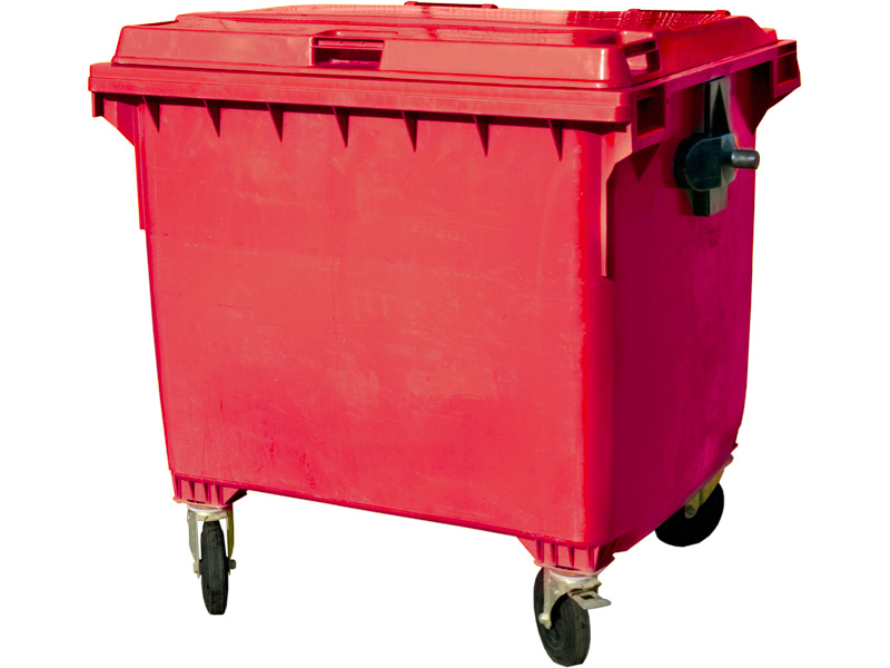 Мусорный контейнер, с крышкой (Мусорный контейнер, с крышкой) MGBW-1100 красный 1375x1085x1330 мм Полиэтилен низкого давления (HDPE) 1100 л