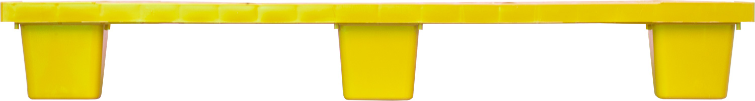 Паллет пластиковый - TR 1208 L 1200х800х160 перфорированный на 9 ножках вкладываемый желтый
