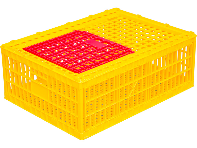 Ящик пищевой 311-А 270 м пластиковый 780х570х270 мм для перевозки живой птицы перфорированный жёлтый