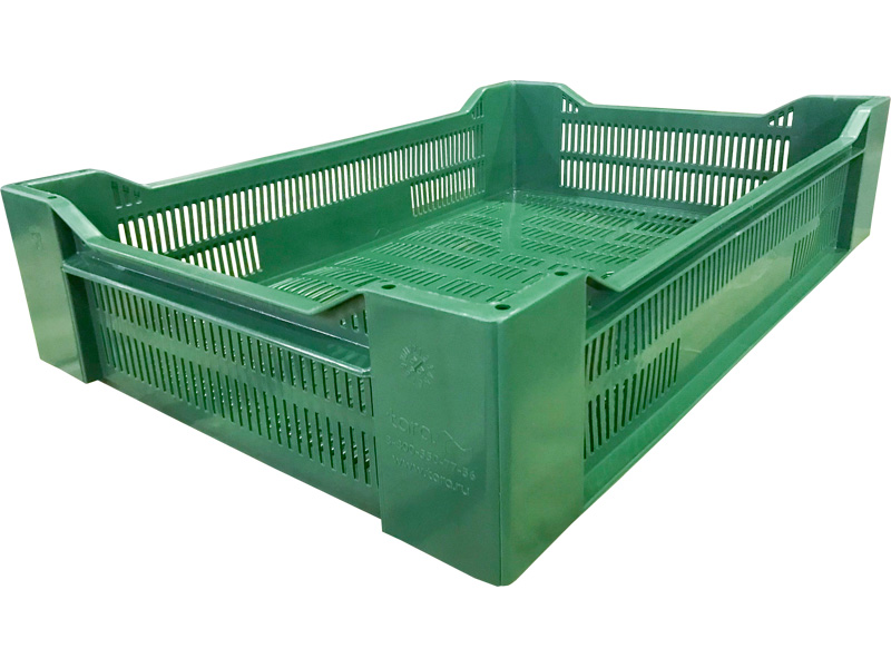 Ящик пищевой 119 мск пластиковый 600х400х135 мм зелёный